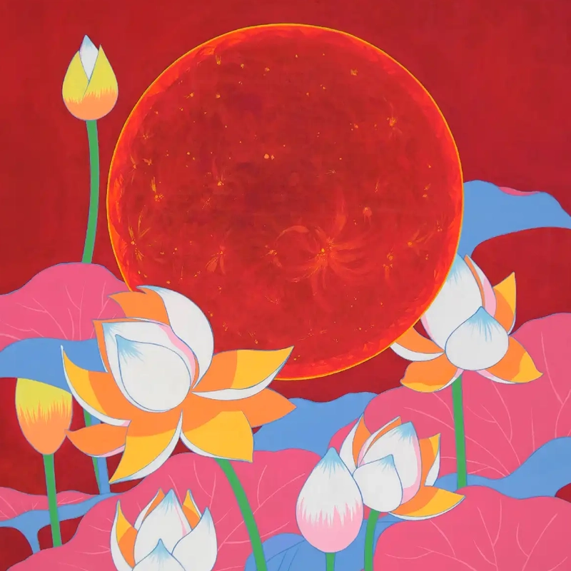 Thumbnail for Artist Bohwa Kim's 2021 painting 'The Sun and Lotus'